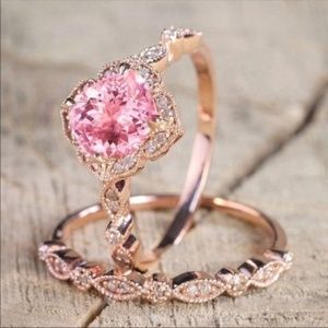 Elegant Rose Gold Filled Set Rings Brand New